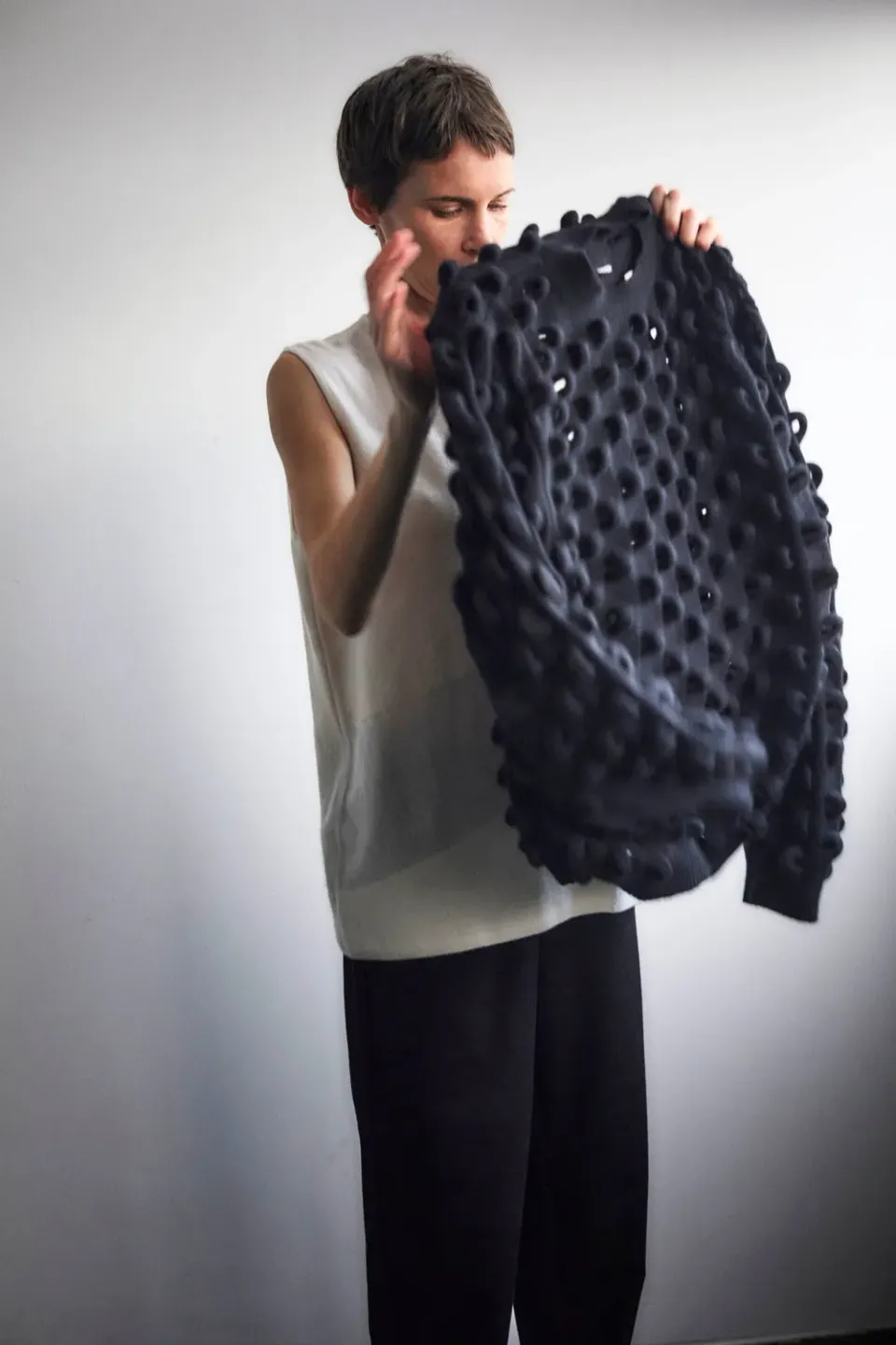 Oyuna Marui Pullover Schwarz 3D-Strick