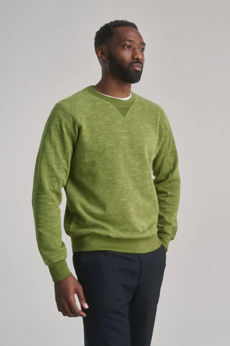 Komodo Anton Sweatshirt Grün-Melange Bio