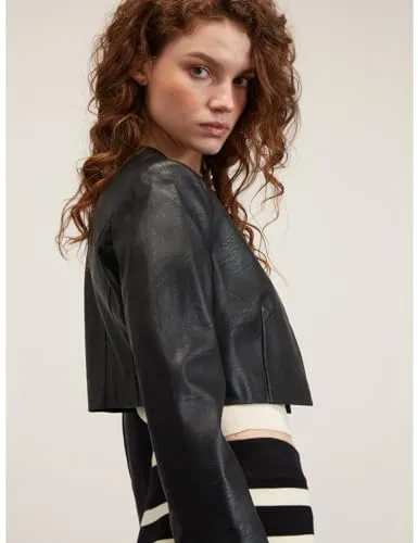 Motivi Bolero-Jacke beschichtet Dreiviertelarm