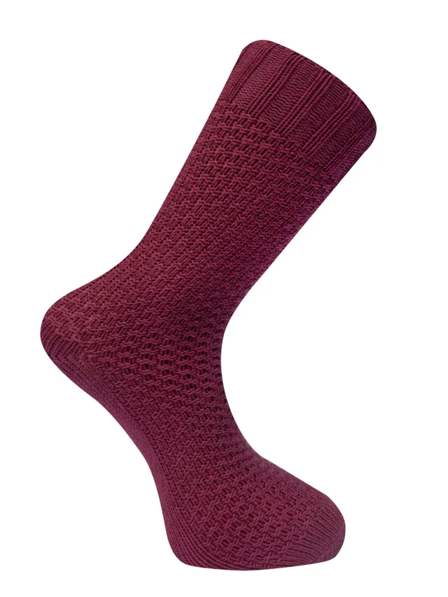 Komodo Waffle Socken Bio-Baumwolle Burgunderrot