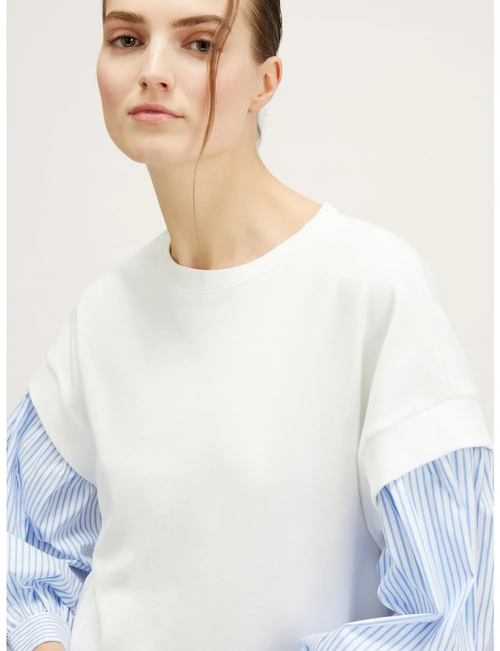 Motivi Kombi-Sweatshirt Hemdärmel Sweatshirt gestreift