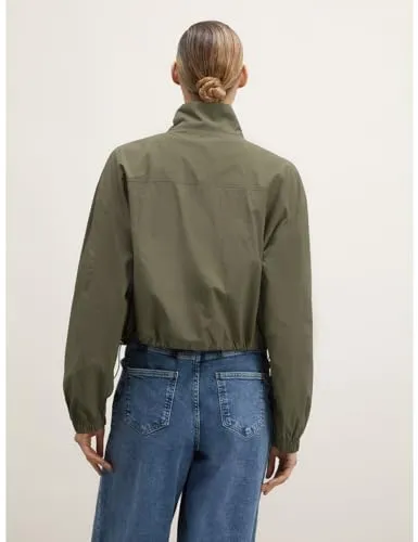 Motivi kurze Nylonjacke Stehkragen Pattentaschen