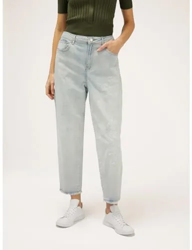 Motivi Balloon-Jeans mit Stickerei Jeans hellblau Blumen
