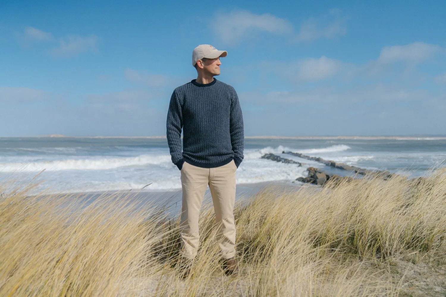 LAKOR Jysk Knit Navy Strickpullover Wolle