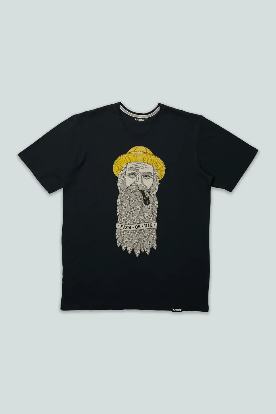 LAKOR Fishy Beard T-Shirt Moonless Night aus Bio-Baumwolle