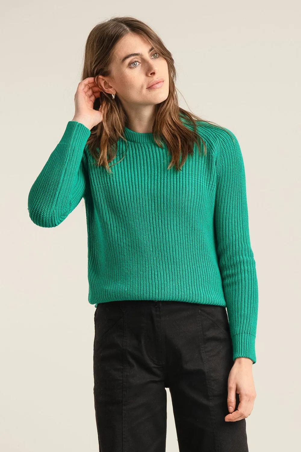 KOMODO SERGIO Pullover Grün Bio-Baumwolle