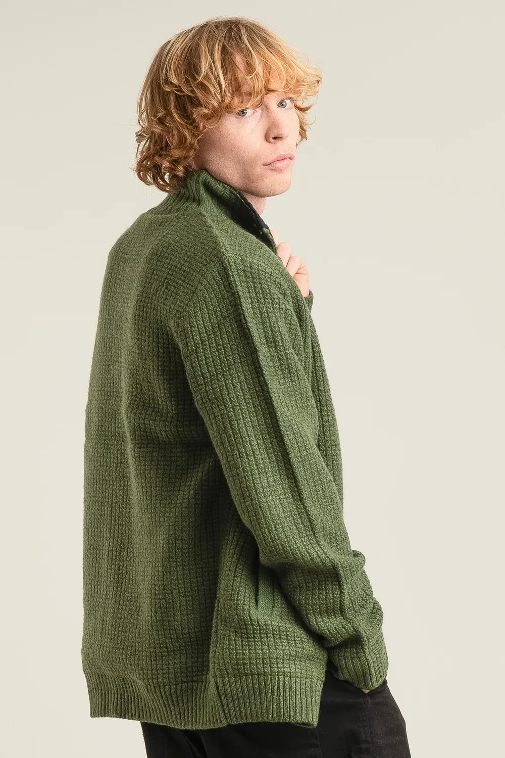 KOMODO HEATH Herren Wolljacke Olive Microfleece