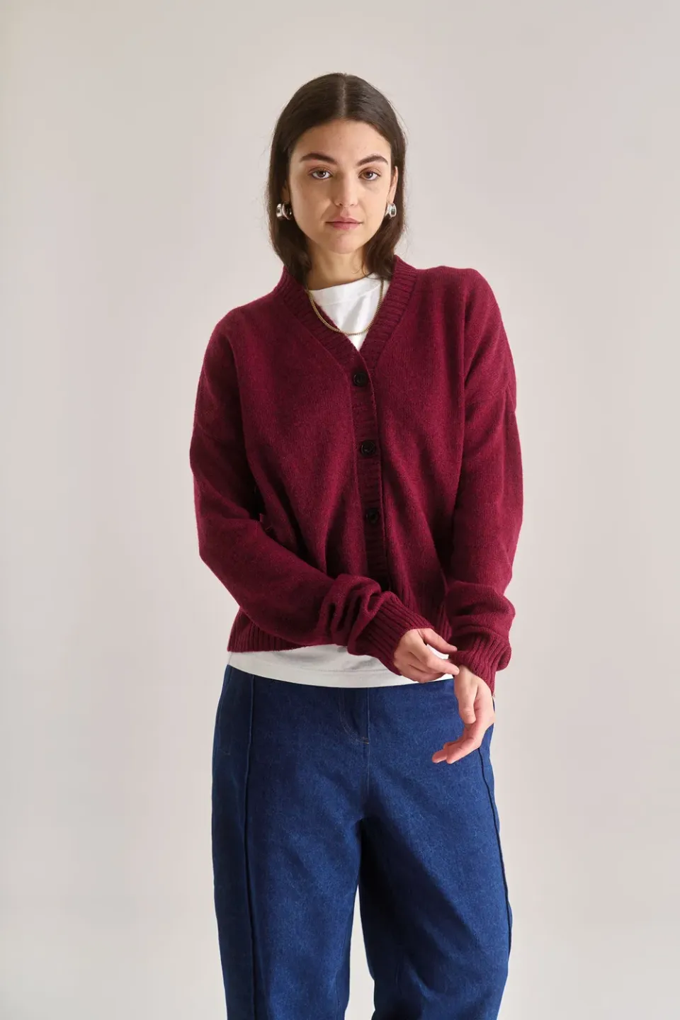 KOMODO ISLA Strickjacke Weinrot Merino Gr. 4