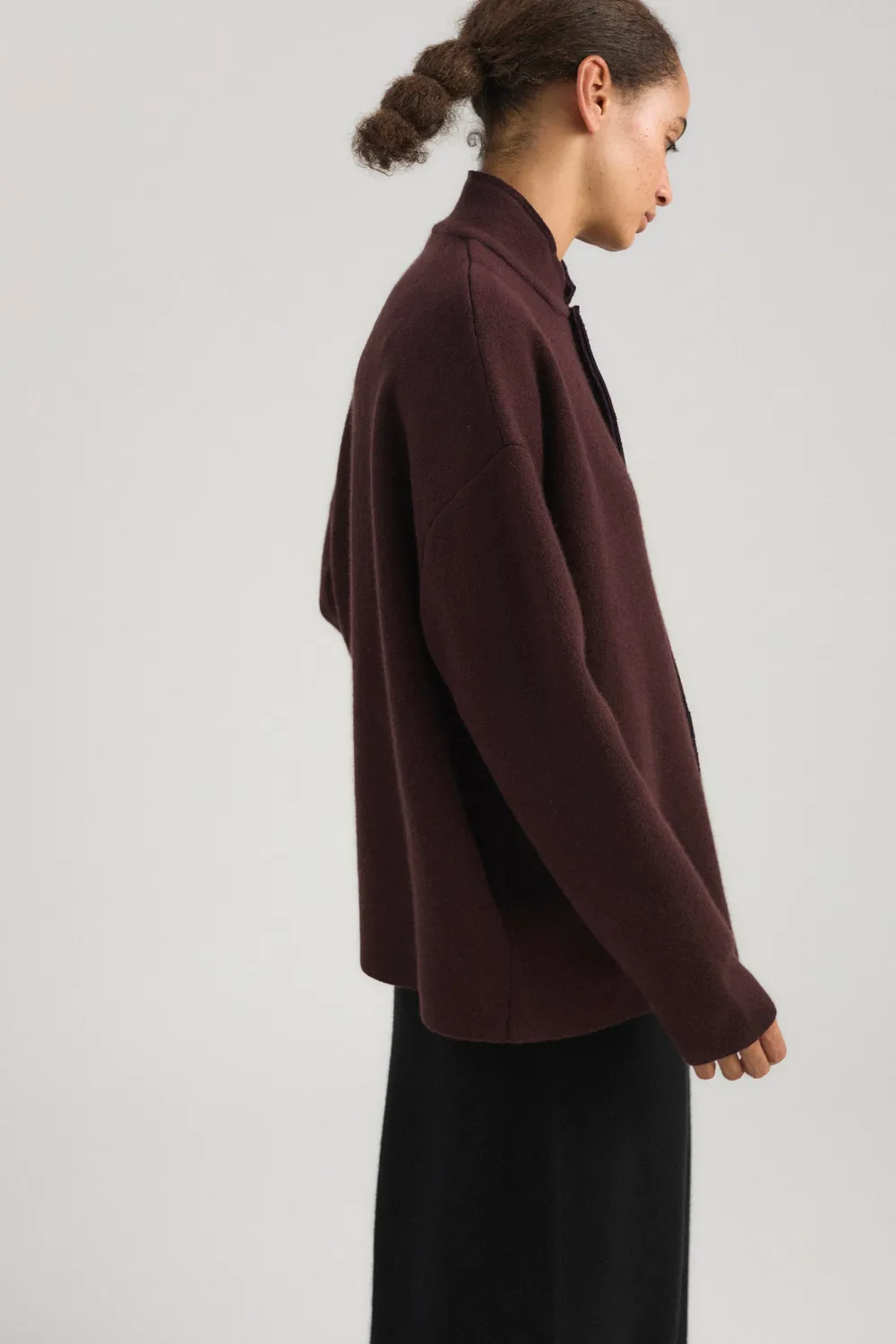 Oyuna Wind Jacke Carob Ink Kaschmir-Jacke relaxed