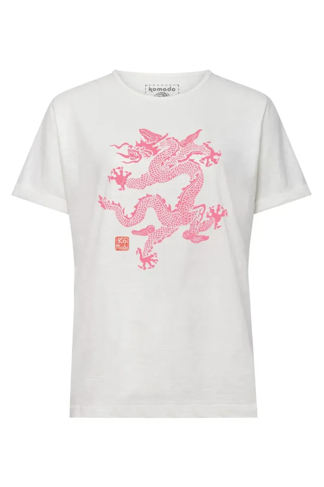 Komodo Dragon T-Shirt Off White Bio-Baumwolle