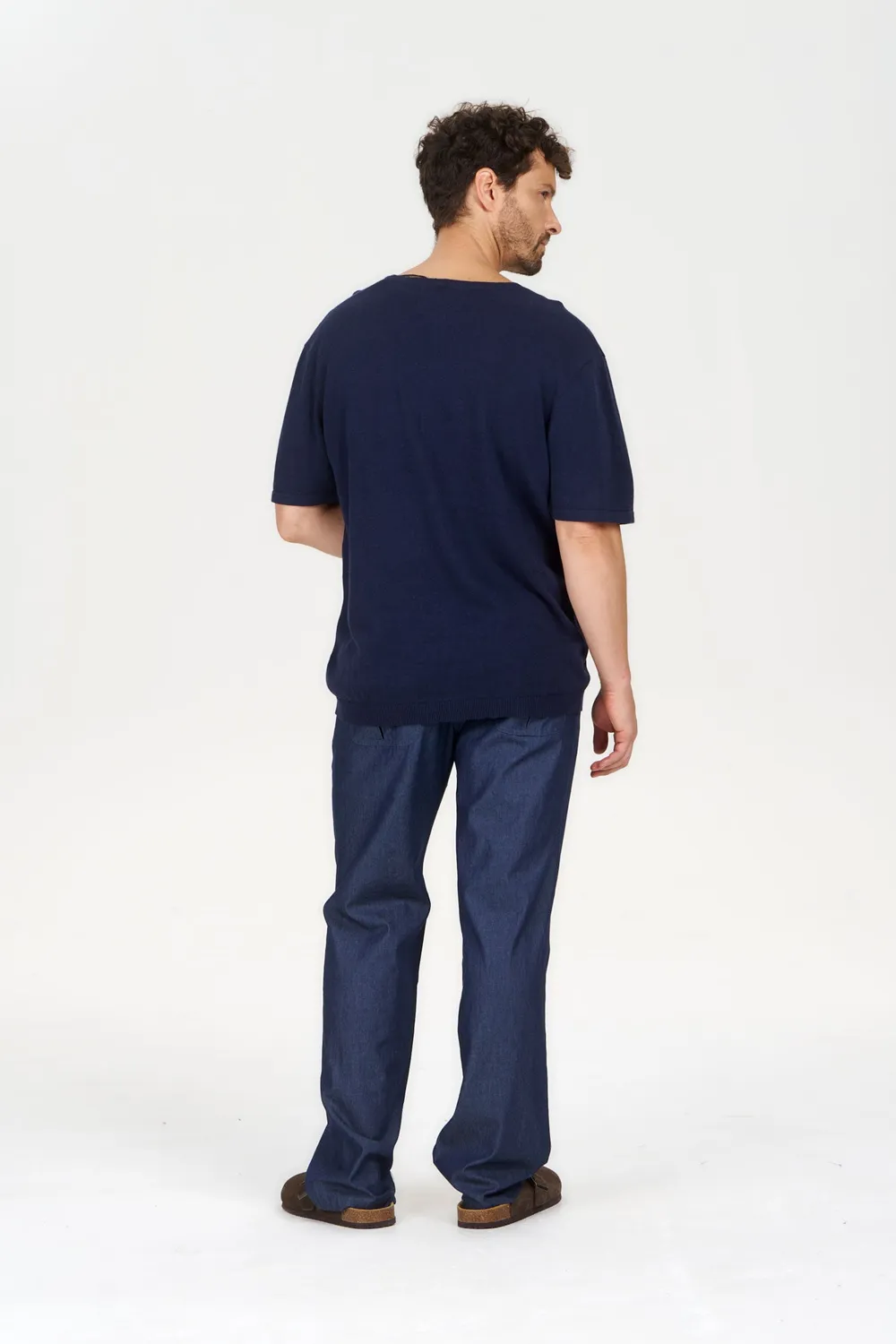 Komodo Walt T-Shirt Navy Ramie-Baumwolle