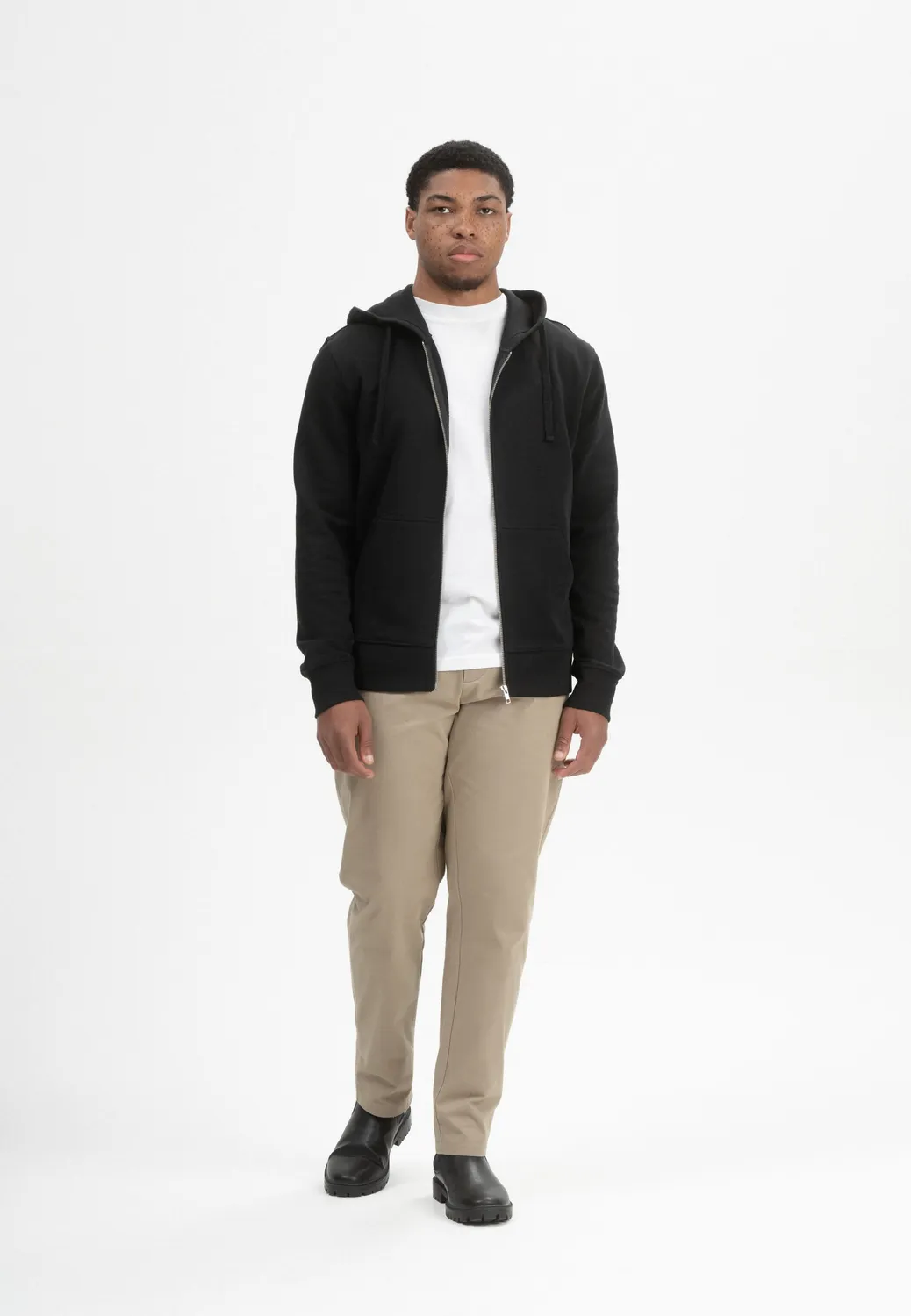MELA DEVADAS Hoodiejacke Reißverschluss Bio schwarz