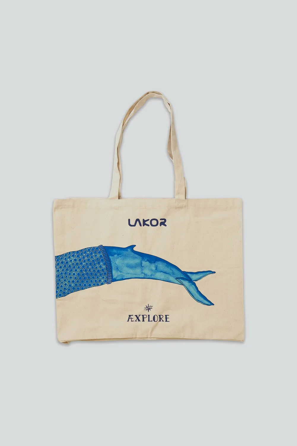 LAKOR Whale Tote Bag Off White Recycling