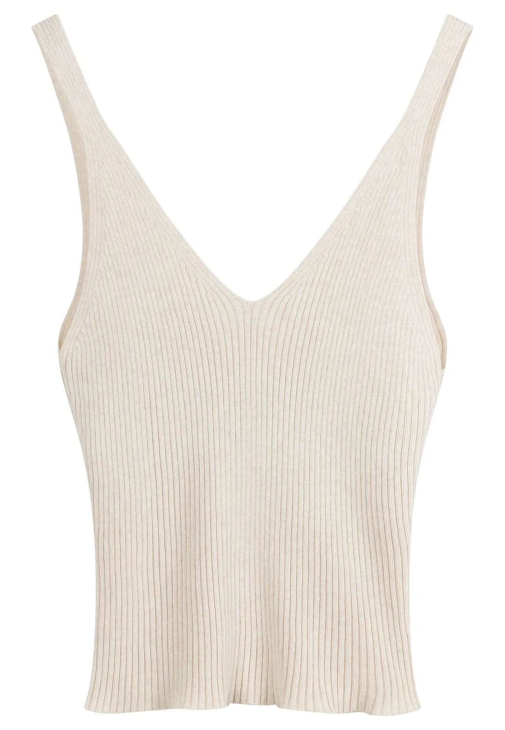 MELA RHADA V-Neck Strick Top spring melange Bio-Baumwolle