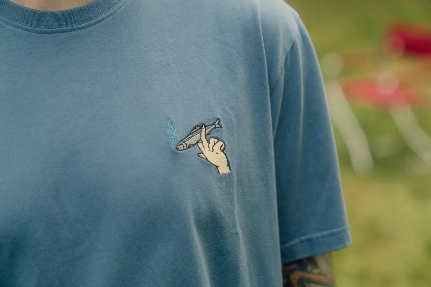 LAKOR Mini Smoking Fish Hand T-Shirt Bering Sea Bio-Baumwolle