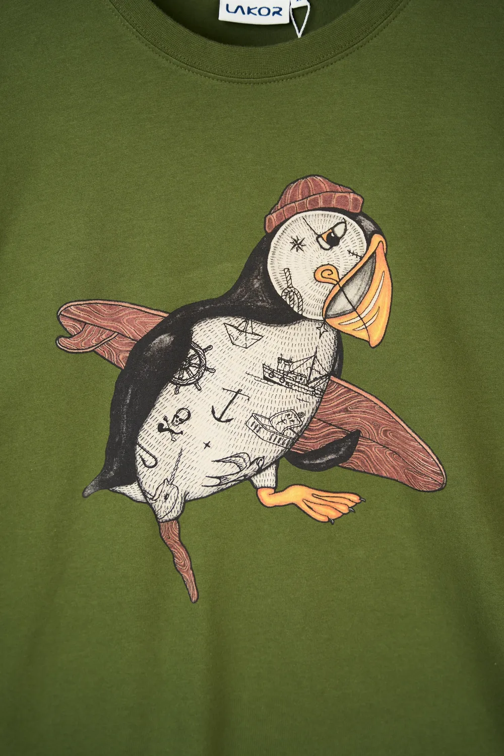 LAKOR Sea Parrot Surf T-Shirt Rifle Green Bio-Baumwolle