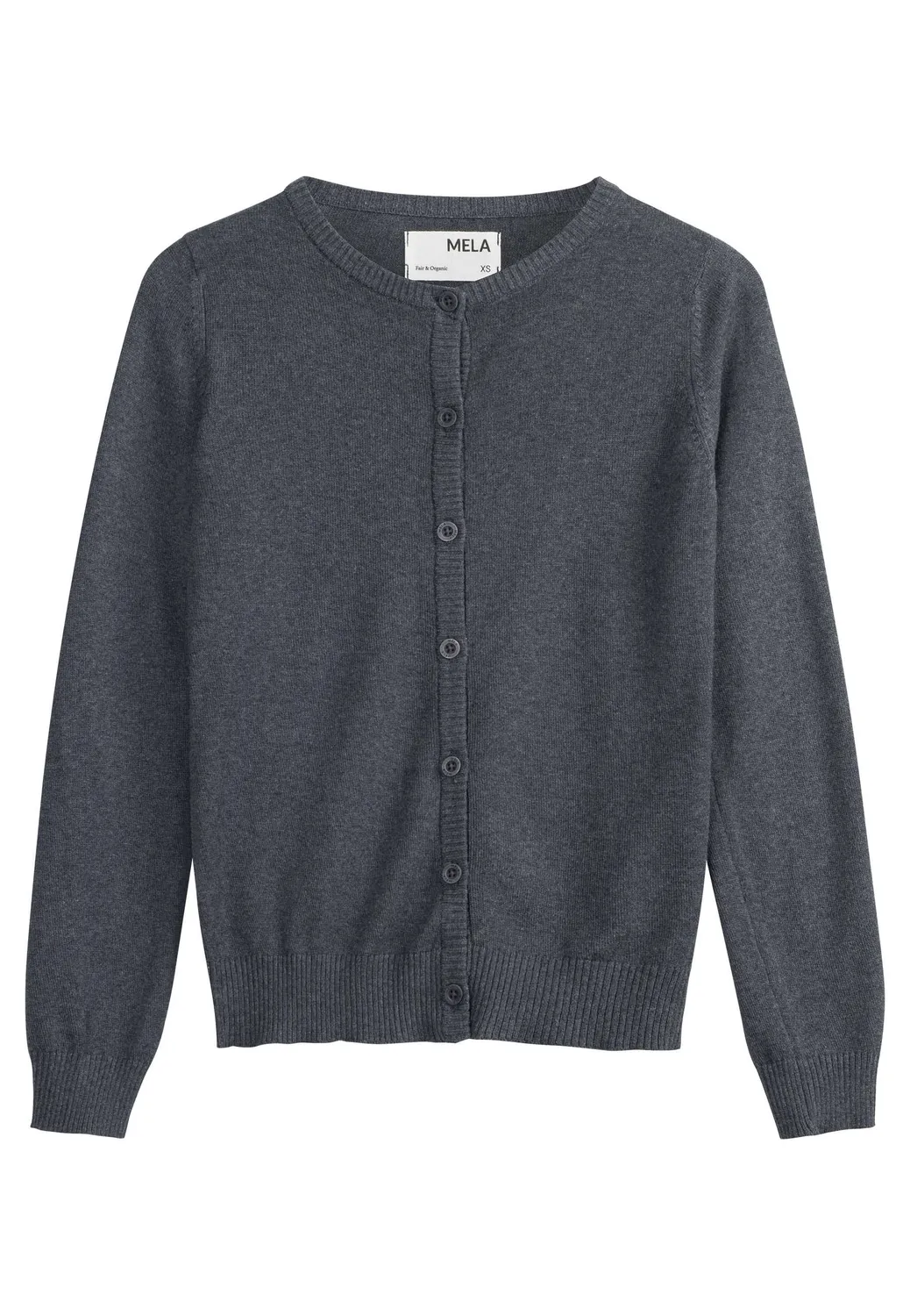 MELA NAMEEN Cardigan anthrazit melange aus Bio-Baumwolle