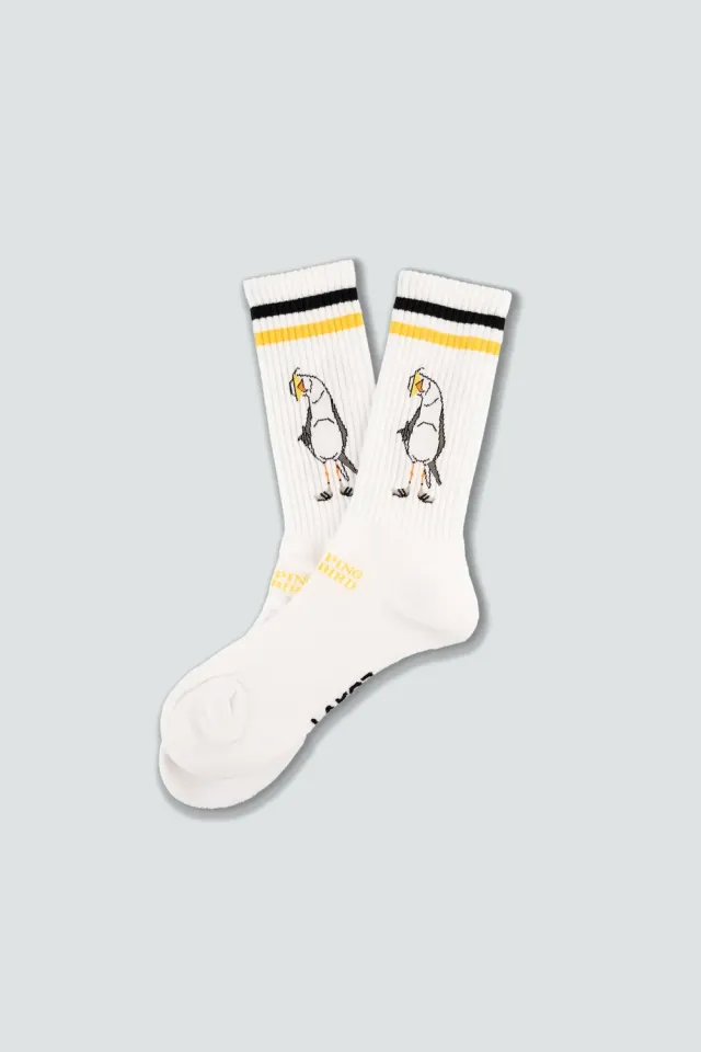LAKOR Flipping The Bird Tennissocken Weiß Bio-Baumwolle