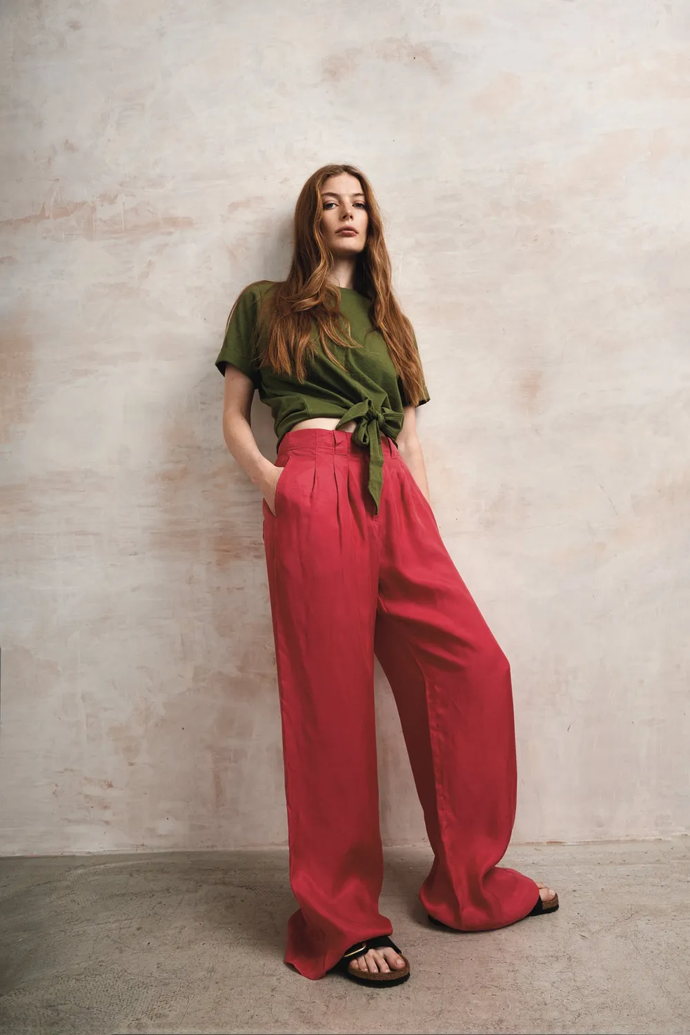 Komodo Lola Hose Damen Berry Gr. 38 Cupro weit