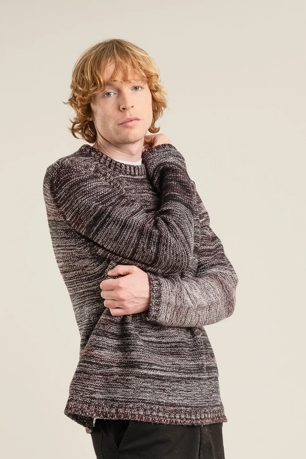 Komodo Glitch Pullover Braun Merinowolle Herren