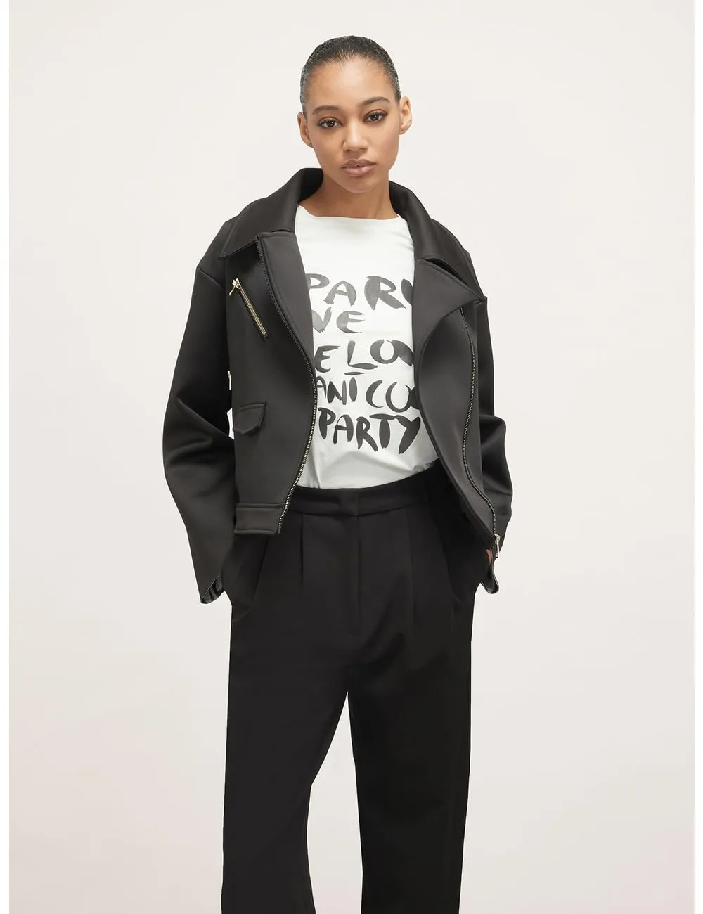 Motivi Oversize-Bikerjacke Scuba-Jacke mit Print