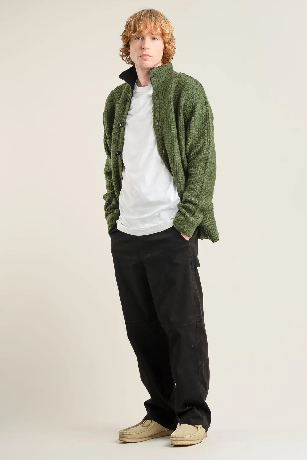 KOMODO HEATH Herren Wolljacke Olive Microfleece