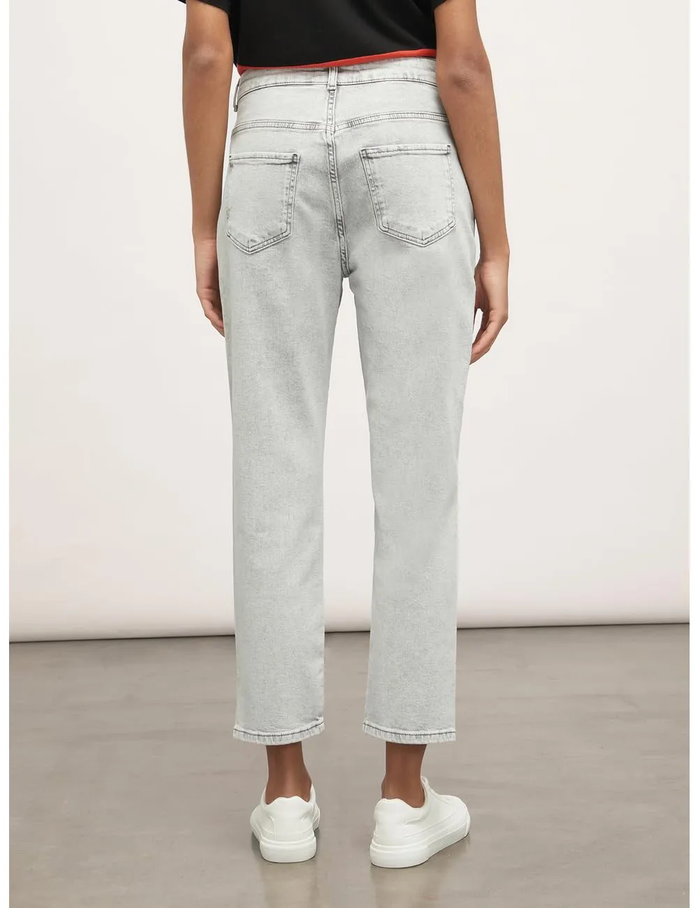 Motivi Spring Summer 24 Jeans gerade graue Waschung Denim