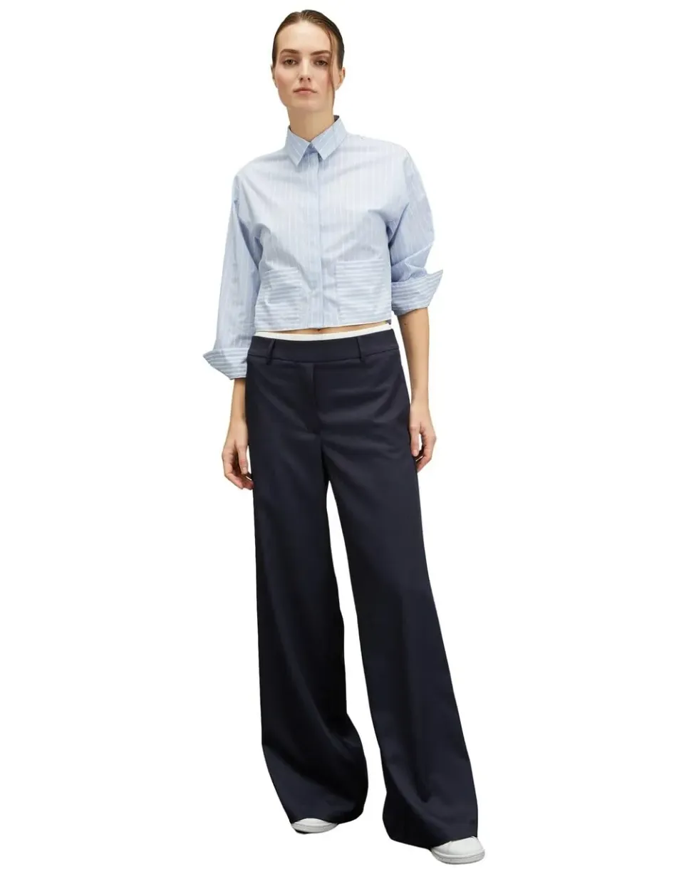 Motivi Spring Summer 24 Palazzo-Hose Canvas Doppelgürtel
