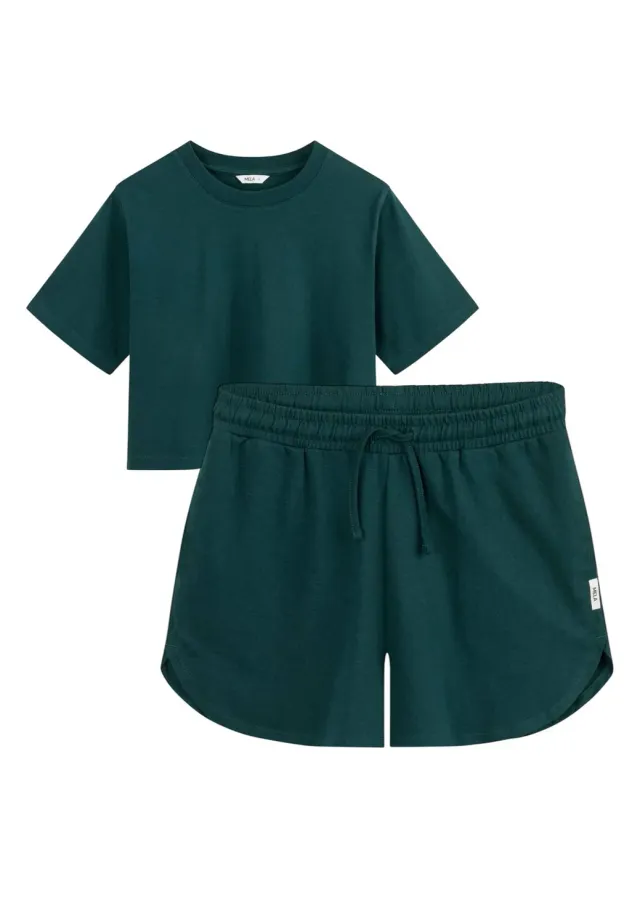 MELA JOSHNA SUNYATA Shirt Shorts Set Bio-Baumwolle