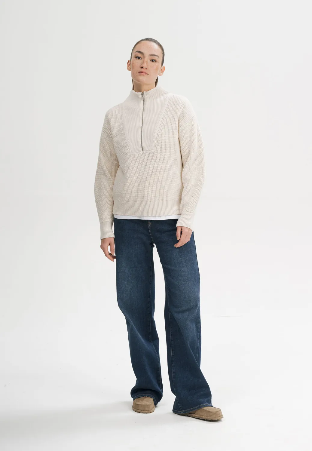 MELA KIMAYA Rippstrick Troyer navy M Baumwolle