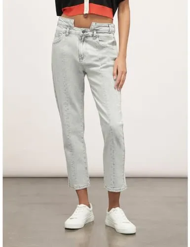 Motivi Spring Summer 24 Jeans gerade graue Waschung Denim