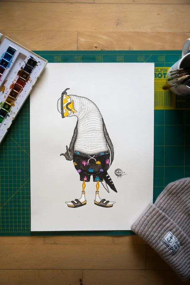 LAKOR Flipping The Bird Original Poster Weiß Recyclingpapier