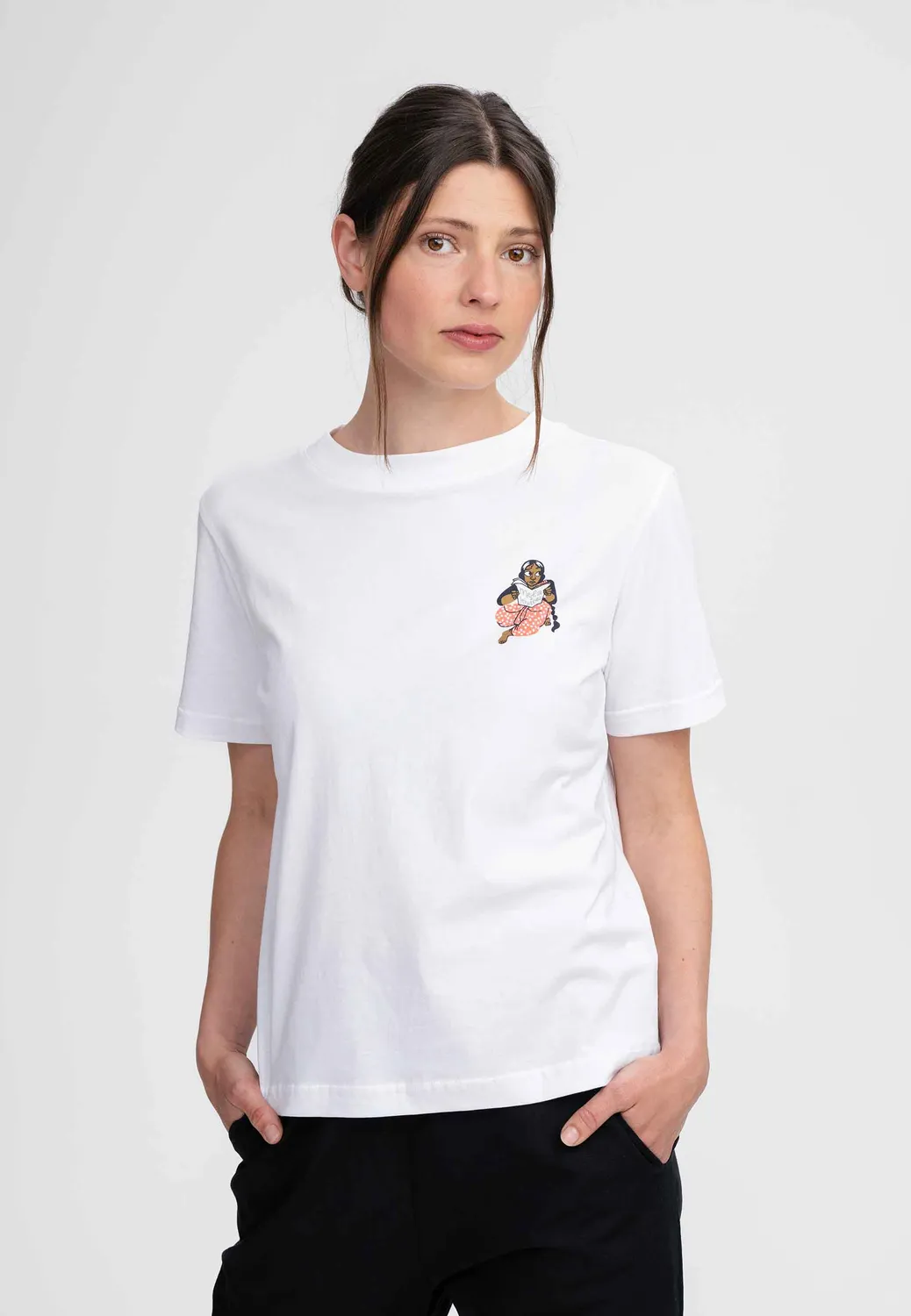 MELA Kruttika Artist Edition T-Shirt weiß Print thymian comic Bio