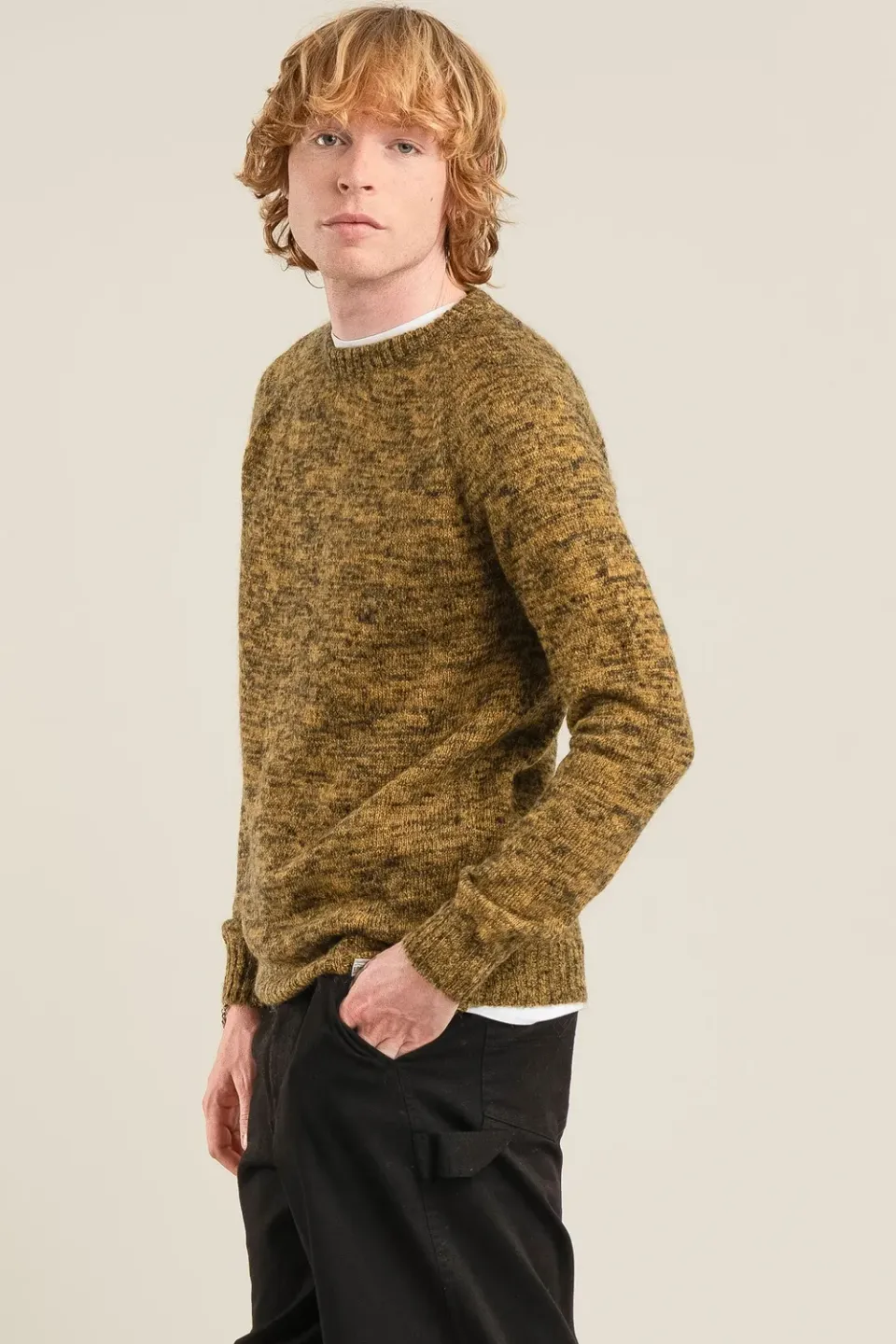 Komodo Elijah Pullover Mustard Herren Mohair