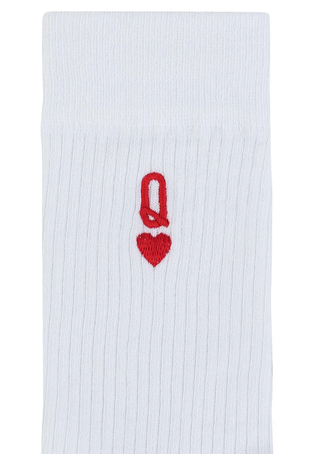 MELA Stickerei Socken weiß Queen 1 Paar 39-42