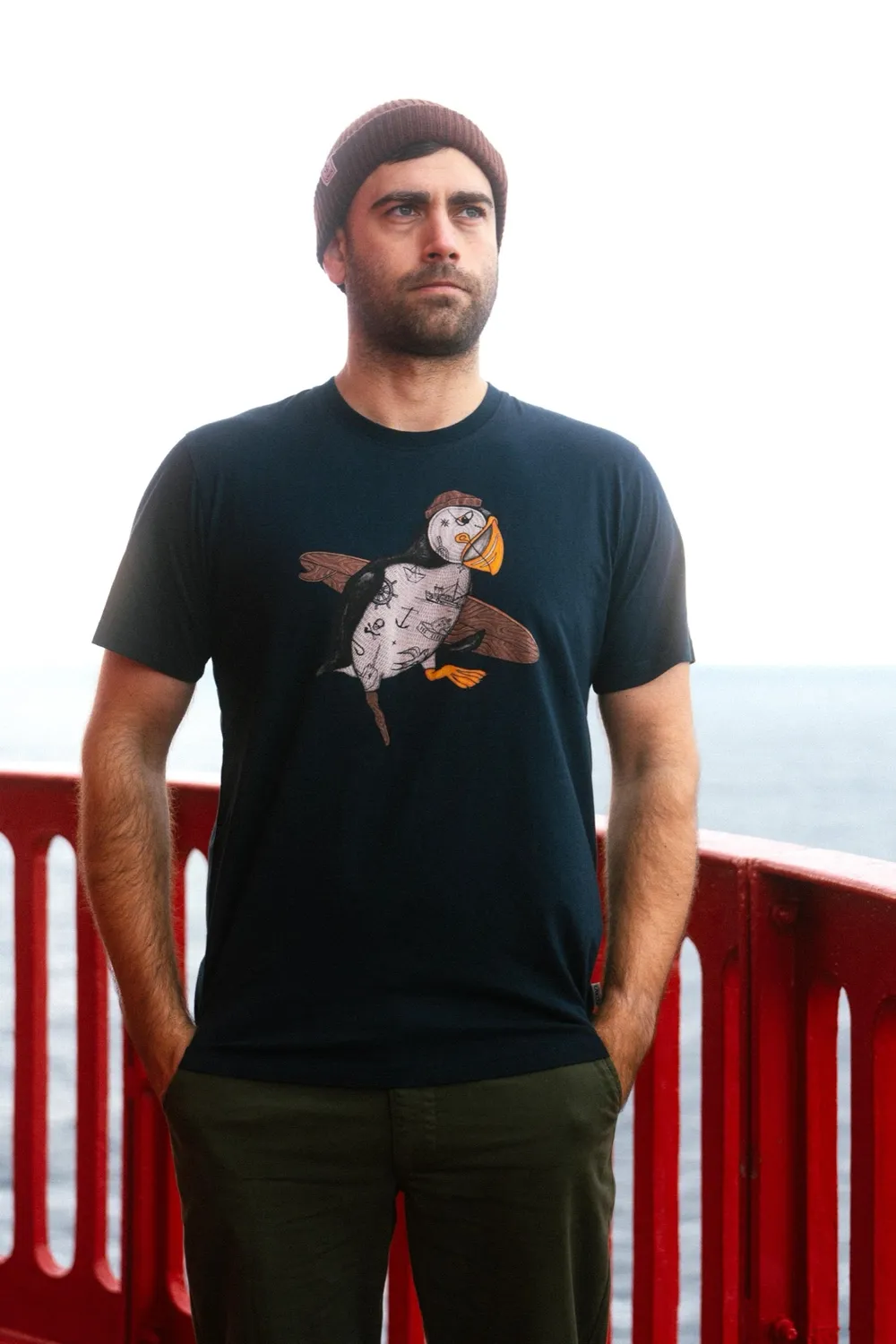 LAKOR Sea Parrot Surf T-Shirt Blueberry Bio-Baumwolle