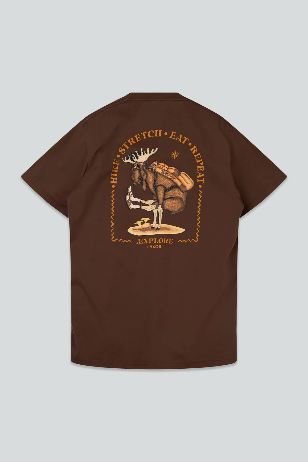 LAKOR Yoga Moose T-Shirt Chicory Coffee Bio