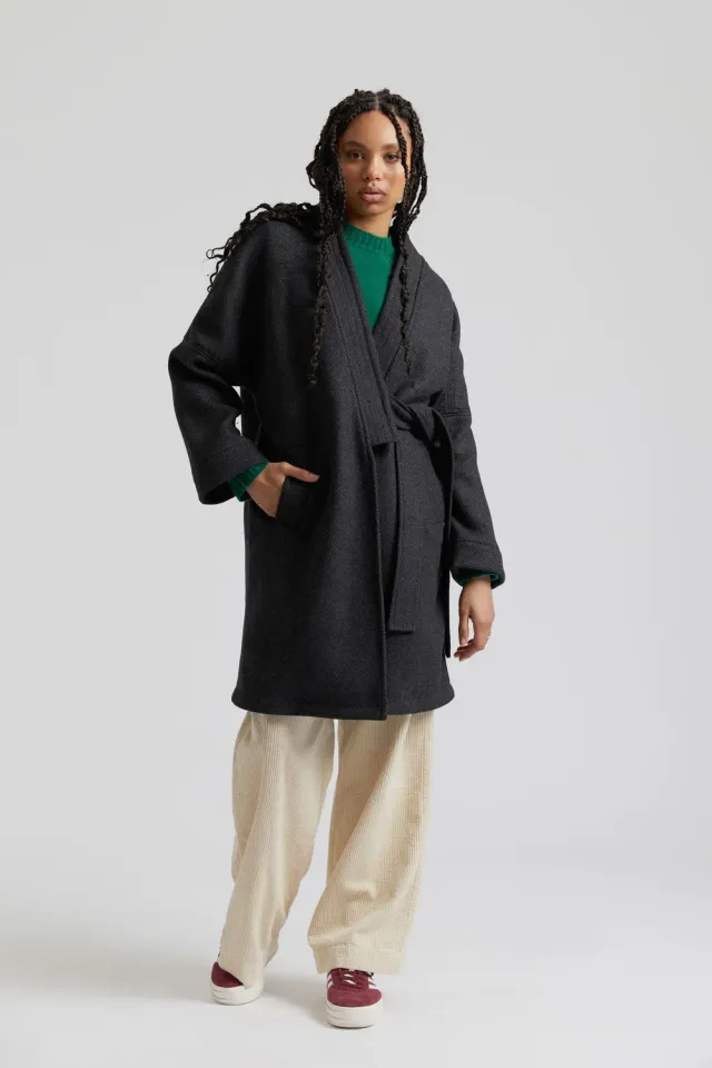 KOMODO KAIA Wollmantel charcoal Twill