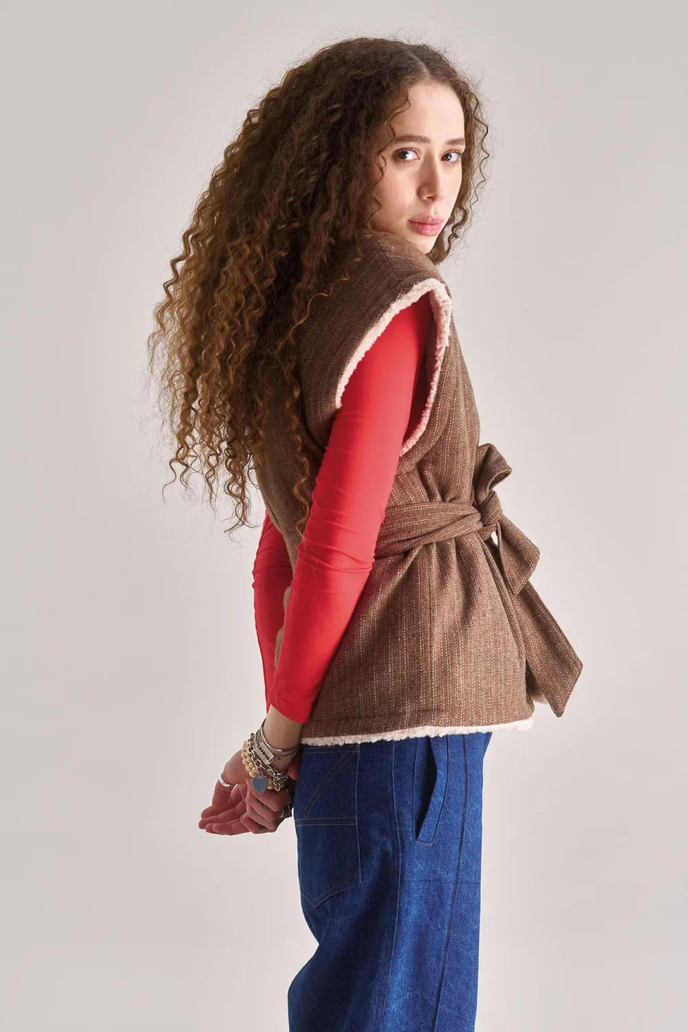 Komodo Georgie Weste Damen Sand Gr. 38 Recycling Fleece