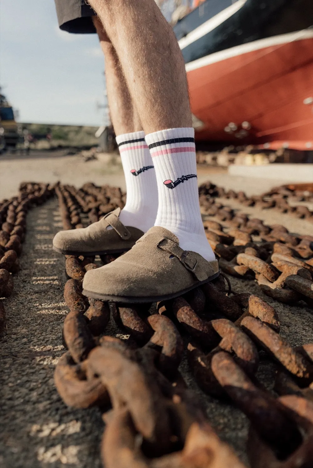 LAKOR Lakridspibe Tennis Socken Weiß Bio-Baumwolle