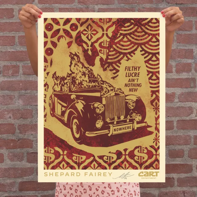 Obey Filthy Lucre Ain't Nothing New Kunstdruck 61x46 signiert
