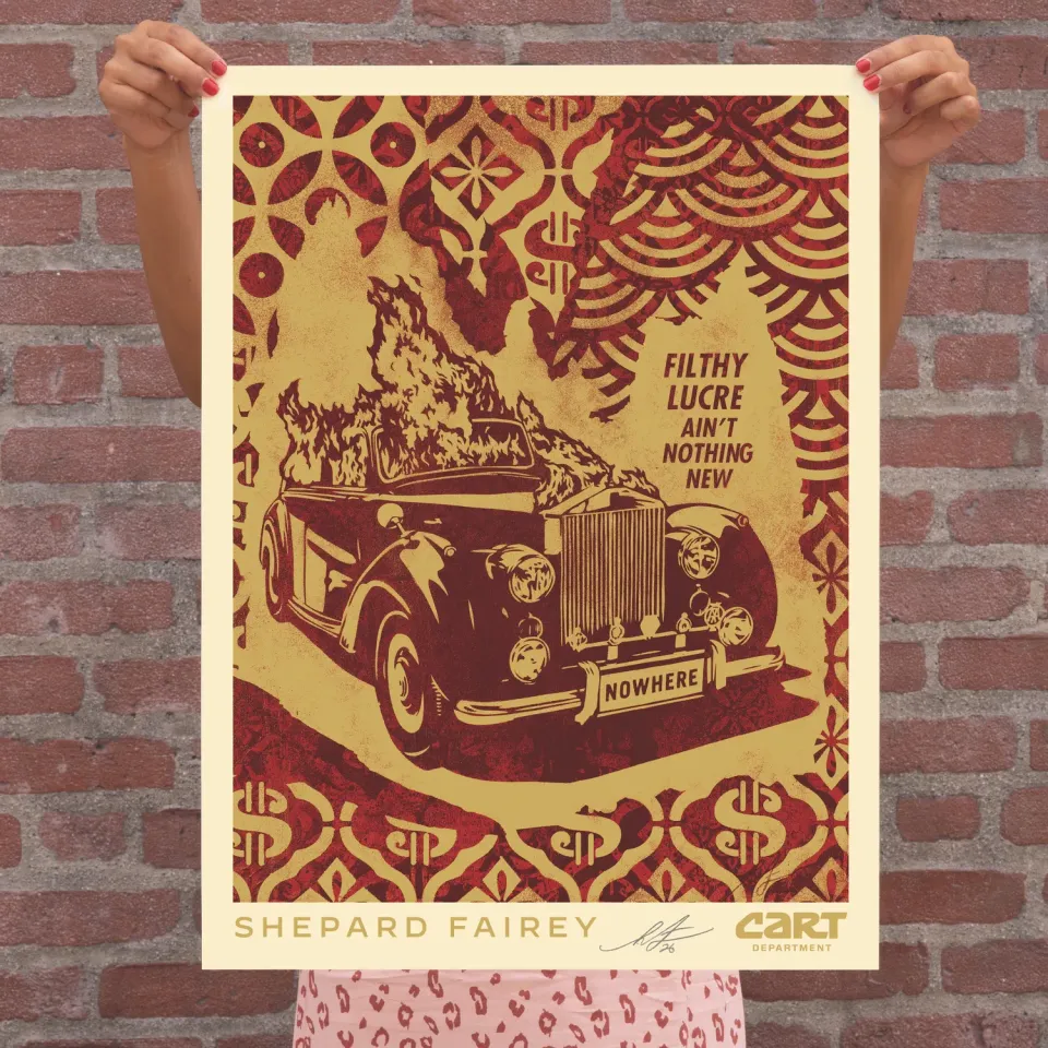 Obey Filthy Lucre Ain't Nothing New Kunstdruck 61x46 signiert
