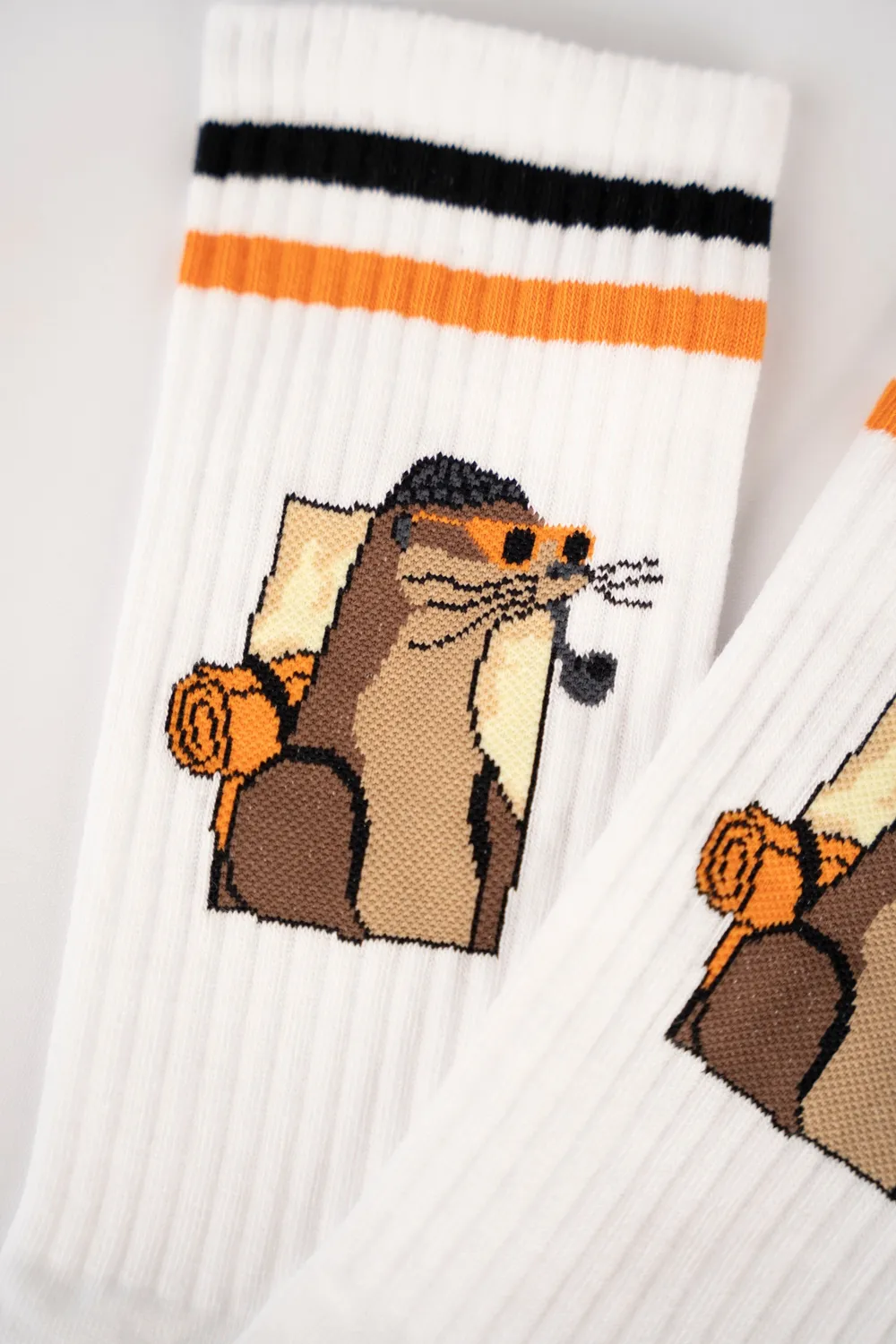 LAKOR Otter Æxplorer Socken Weiß Bio-Baumwolle 2 Größen