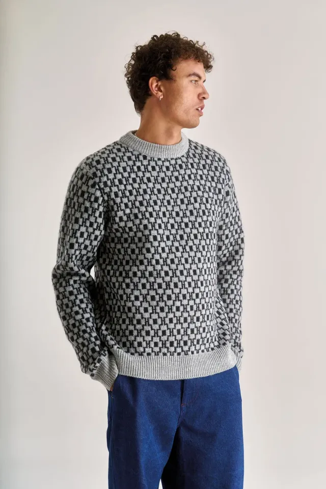 KOMODO CHAI Pullover Charcoal Lambswool Herren