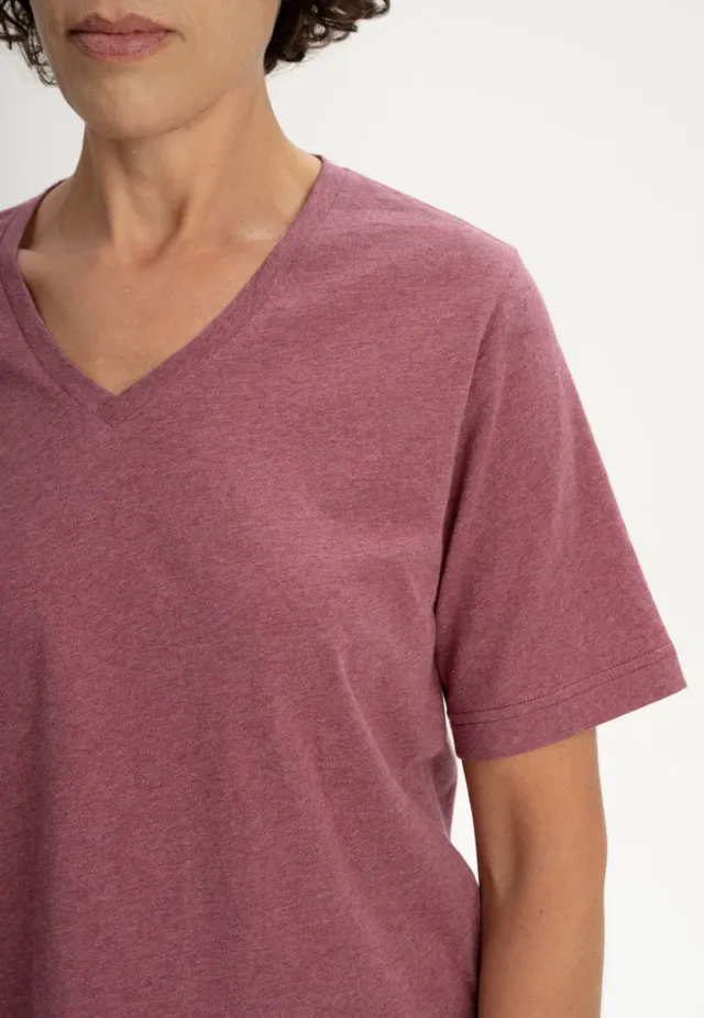 MELA ANKITA V-Neck T-Shirt weiß Bio-Jersey