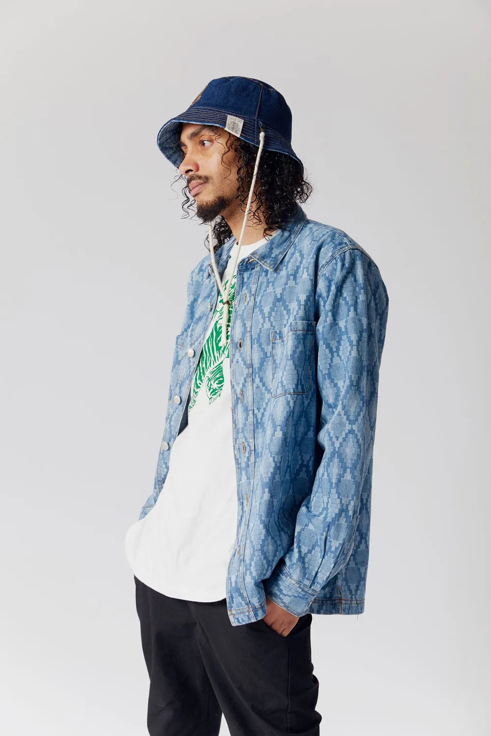 Komodo Petal Fischerhut Bio-Denim wendbar