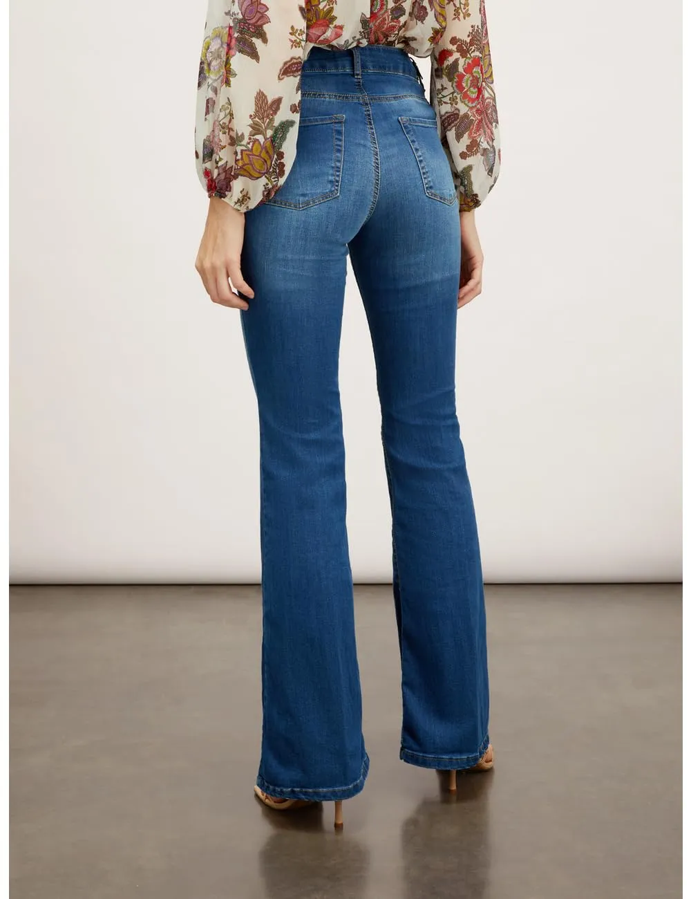Motivi Flare-Jeans Knopf-Motiv Jeans blau