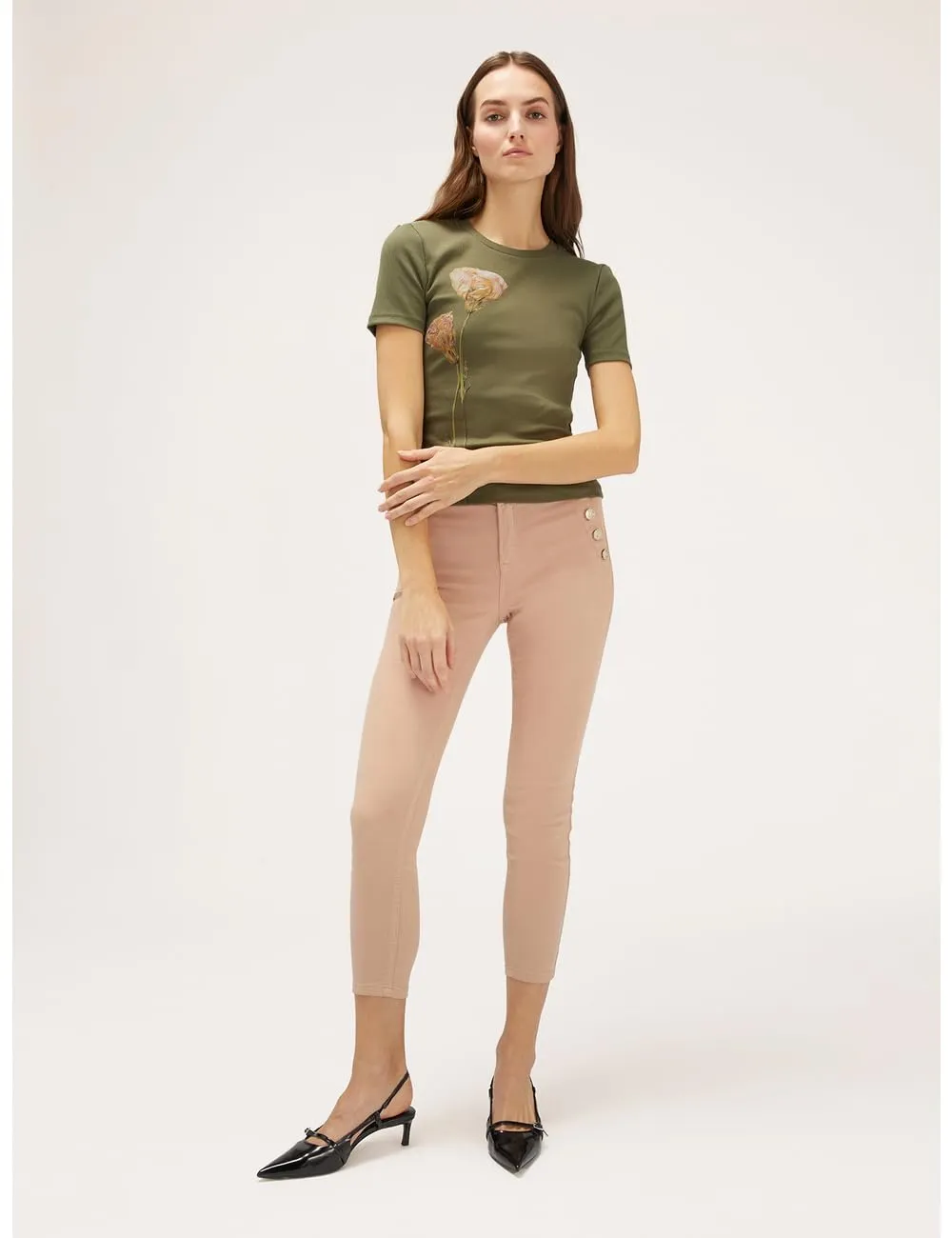 Motivi Skinny-Hose Stretch-Baumwolle Knöpfe