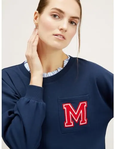 Motivi Sweatshirt mit bestickter Tasche Damen aus Baumwolle