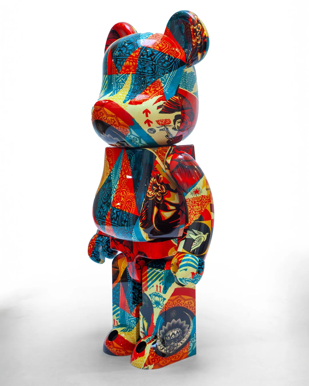 Obey Collage Bearbrick 1000% Vinylfigur signierte Box